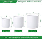 D'vine Dev 3-Pack Plastic Pots & Saucers, 10/12/14 in, White, 74-V-A-6 - Image 2