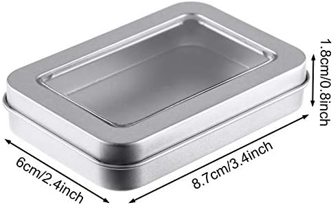 48 Pcs Tin Box Metal Tins with Lids Clear Top Empty Mini Portable Tins Box - Image 3