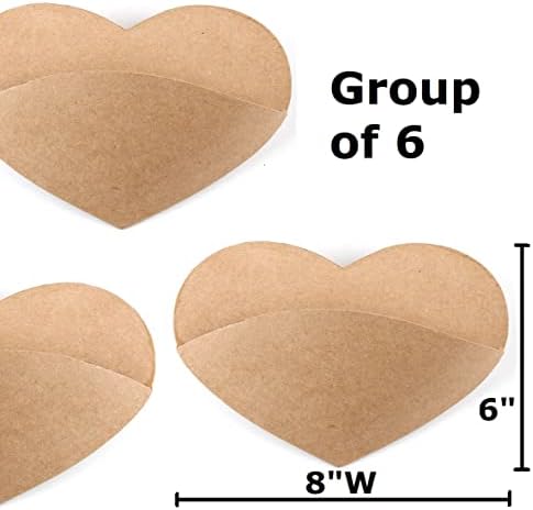 Pack of 6 Paper Mache Heart Wall Pockets: DIY Heart-Shaped Vase Containers by Factory Direct Craft for Valentine's Day Craft Projects or Decorations - Image 2