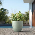 Kante Large Round Bowl Mint Green Concrete Planter 18" Dia, Outdoor - Image 3