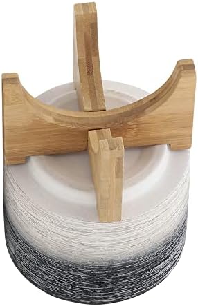 5" Ceramic Planter with Wood Stand, 5 Inch, Gray - Image 6
