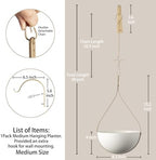 Hajia Waterdrop Shaped Hanging Planter, Metal Plant Hanger with Non-Detachable Pot, Hanging Plant Holder for Wall and Ceiling Decor.(No Plants and Drainage Holes) (Beige, Medium 1 Pack) - Image 4