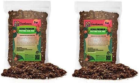 Gardenera Ixora Plant Potting Soil - All-Natural Blend for Thriving Ixora Plants - Boosts Root Health and Vibrant Blossoms - 10 Quart by Gardenera