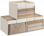 StorageWorks Closet Organizer Bins with Clear Window, Beige, 12.75x12.75x9 by StorageWorks