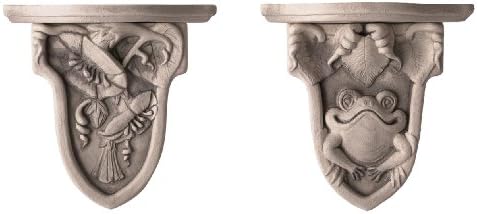JBK Pottery Wall Sconce Ceramic Vintage Farmhouse Mount Fixture for Indoor Plants, Outdoor Hanging Planter, Rustic Terracotta Decor, Nature-Inspired Decorative Shelf for Patio –Antique White, Set of 2 by JBKPottery