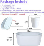 LaLaGreen 17 in Outdoor Rail Planter (9-Piece Combo) White Deck Metal Pots - Image 2