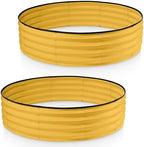 Round Galvanized Raised Garden Bed // 4×4×1 ft (2-Pack) Galvanized Raised Garden Beds Outdoor for Gardening, Vegetables, Flowers (Yellow) // Patented Tool-Free Design Round Planter by PlantPlot