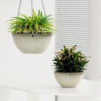 10Inch Hanging Planters Outdoor Indoor, Glazed Hanging Basket with Drainage - Image 6