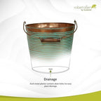 Headwind Vintage Collection Ribbed Planters – Vintage Copper Flower Pots 10 Inch Indoor Plant Pots Bucket for Peace Lily, Pothos, & Lavender, Petunias, Basil Plant for Outdoor by Robert Allen - Image 5