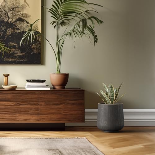 Kante Accent Round Curved Vintage BRN Concrete Planter 13" Dia, Outdoor - Image 5