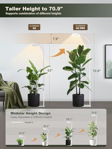 GLOWRIUM Tall Plant Grow Light for Indoor Plants, Full Spectrum Plant Light - Image 2