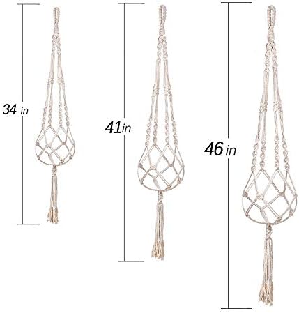 MIPON 3 Pack Macrame Plant Hanger Indoor Hanging Planter and 78 Inch Double Shepherds Hooks for Outdoor - Image 7