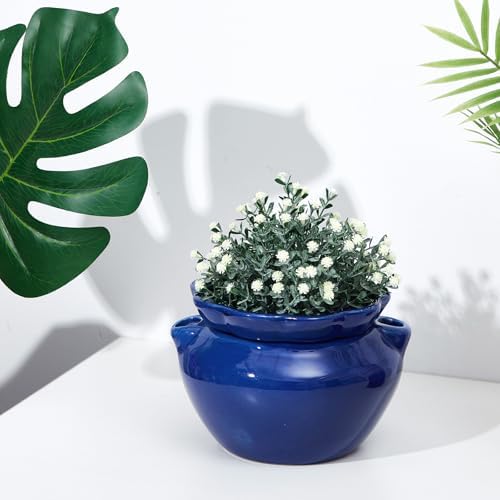 4 Sets African Violet Pots 6 Inch Self Watering Pot for Indoor Ceramic Self Watering Planter for Flower Lovers Ideal Plant Pot Thriving Flower Maintenance - Image 6
