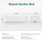Vixzen Raised Garden Bed Outdoor,Resin Weatherproof Planter Box with Drain Hole and Water Level Detector,for Planting Plants Vegetables (Ashen, 43.31"×17.72"×12.6") - Image 2