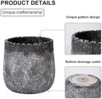Craft flowerpots 18"+13"+9" Dia Round Concrete Planter Set of 3 Large Outdoor/Indoor Planter Pots Containers with Drainage Holes and Rubber Plug for Home Garden (Dark Gray, Large) - Image 4