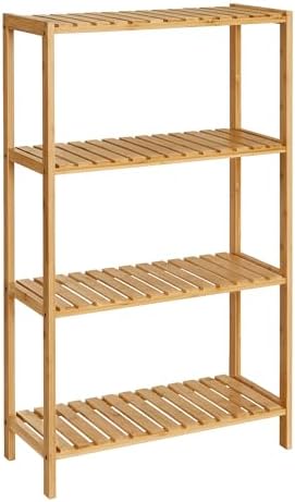 SONGMICS 4-Tier Bamboo Shelf, Freestanding Bathroom Storage Rack by SONGMICSbySONGMICSHOME