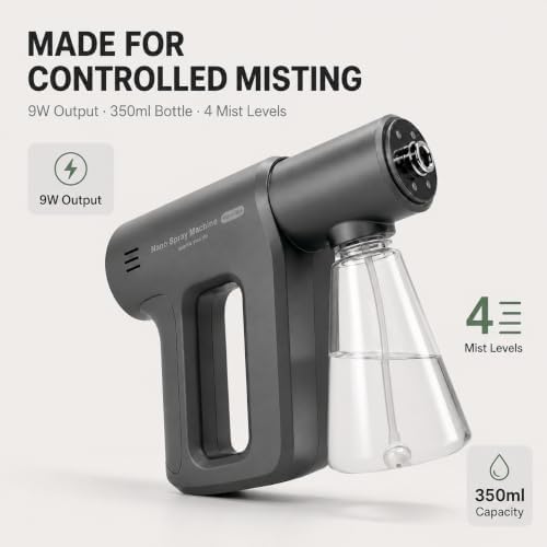 Cordless Handheld Nano Atomizer Spray Gun 380ml Gunmetal Gray - Image 2