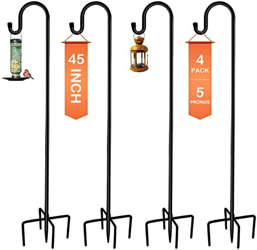 Ottsuls Shepherd-Hooks Adjustable for Bird-Feeder Lantern Plant-Hook Garden-Stake - Plant Stand Hanger for Outdoor Flower Basket, Bird Feeder Hanger Weddings Decor by Ottsuls