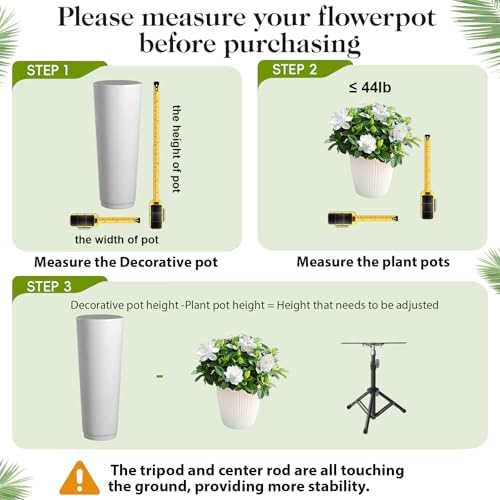 2 Pcs Adjustable Plant Risers,10-15" Rise, 4-12" Top & 6-9" Base, Metal - Image 3