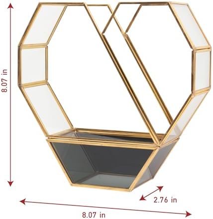 D'Eco Glass Gold Heart Plant Terrarium, Centerpiece & Wedding Letterbox - Image 4