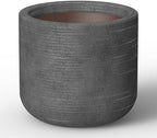 Kante Dark Gray Concrete Planter 17.3" Dia All-Weather Round XLarge Pot by Unknown