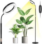 LBW Grow Light with Stand for Indoor Plants, 8" Halo Full Spectrum Grow Light, Adjustable Height up to 68", Auto Cycle Timer (4/8/12H), 6-Level Dimmable, Plant Light for Indoor Growing by LBW