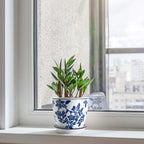 HakkaGirl 8 inch Ceramic Flower Pots, Chinoiserie Decor Ceramic Planter Plant Pots for Indoor Plants with Drainage and Saucer, Blue and White - Image 6