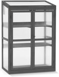MCombo Cold Frame Greenhouse, Wooden Cabinet with Shelves, 0760 (Dark Grey) by MCombo