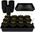 5 Pack Plastic Seed Starter Tray with 60pcs 3.5 inch Seedling Pots by Unknown