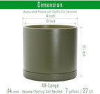 D'vine Dev 14 Inch Ceramic Planter Pot, Olive, 94-O-G-J - Image 3
