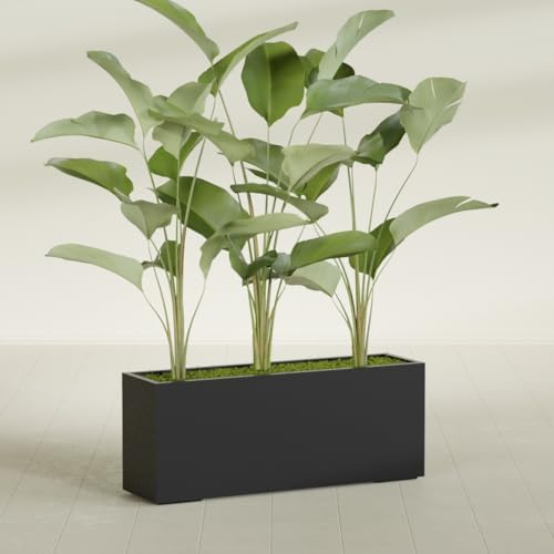 Greenline Leo Tall Rectangular Fiberglass Planter, Outdoor Planter Box - Image 4