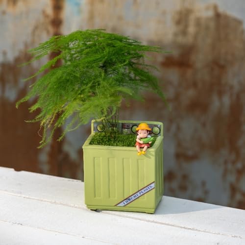 Creative Succulent Resin Flower Pots, 2 Pack Washinghine Resin Plant Pot, Retro Planting Pots Ornaments, Outdoor Indoor Small Resin Plant Pots for Front Porch or Garden Decor - Image 3