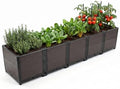 Extra Deep Raised Garden Bed with Legs 48.42 x 16.06 x 19.21 in, 3-Unit Modular Elevated Planter Box with Drainage Plugs, Tool-Free Assembly for Patio Balcony, Black-Brown (Black-brown no leg) by Unknown