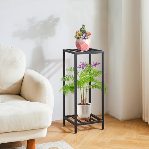 IBUYKE 30 Inch Tall Plant Stand Indoor, 2 Tier Flower Stand, Black TMJ070B - Image 5