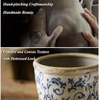 Reto Rustic Ceramic Flower Pots for Garden Plants and Succulents,Distressed Cracked Glazed Planters with Drainage Holes Tuscan Flower Pots for Outdoor,Bluem,no Hole - Image 5