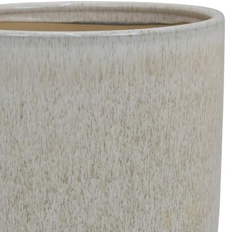 Ceramic Planters, Set of 2, 11.5 Inch, White and Gray - Image 2