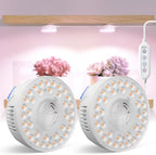 Barrina OG09 Puck Grow Light, 18W, Pinkish White, Timer, 2 Packs by Barrina