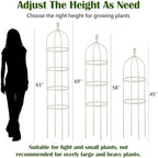 2 Pcs Garden Obelisk Trellis for Climbing Plants Outdoor 6 Ft Rose Bush Round Trellis for Pots Rustproof Metal Pipe with Plastic Coated Plant Flower Trellises for Clematis Vine Jasmine Support - Image 3