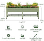 Rolling Elevated Raised Garden Beds, 3' x 8' Outdoor Planters Boxes with Legs & Storage Rack for Patio, 2000+ Lbs Weight Capacity, Raised Beds for Gardening Herbs Flowers, Olive Green - Image 2