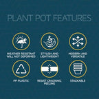 Brown 6-Inch Plant Pots with Drainage & Saucers 18 Pack, Indoor & Outdoor Planters for Houseplants, Herbs, and Flowers, Durable & Weatherproof Material, Stackable, Lightweight, Minimalist Design - Image 5