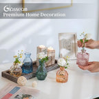 Glasseam Glass Bud Vases for Flower: 5 Pcs Small Vases with Wooden Tray - Image 5
