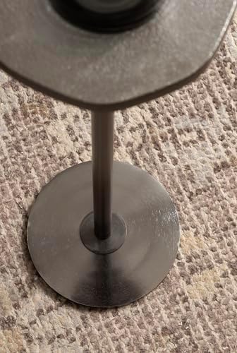 Kate and Laurel Pianka Decorative Modern Pedestal Round Drink Table, 7 x 7 x 22, Gunmetal, Cast Aluminum Mini Table with Organic Tabletop Shape for Use as Small Plant Stand or Living Room Accent - Image 6