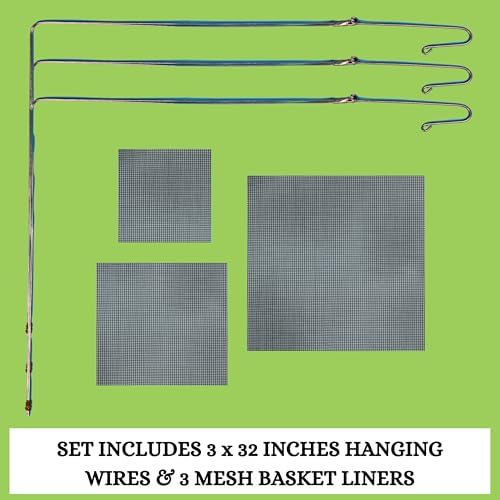 Set of 3 Strong Wooden Orchid Baskets with Hangers, Vanda Baskets for Outside - Image 4