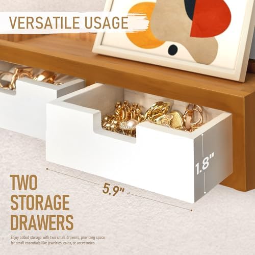 Rebee Vision Key Holder Wall Mount for Room Decor, Light Brown & White - Image 6