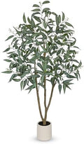 Eucalyptus Trees Artificial Indoor - 5FT Tall Faux Eucalyptus Plants in White Planter, Fake Plant Décor for Farmhouse Bedroom Office Room Hallway Decoration by Briful