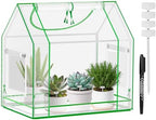 Mini Greenhouse Indoor with Waterproof PE Bottom Mat, 27.5x19.6x27.1in Tabletop Greenhouse for Seed Starting, Portable Small Greenhouse for Outdoors, Multi-Window Design & 4 304 Stainless Steel Labels by Unknown