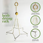 Generic Handcrafted Herb Drying Rack Flower Drying, Boho Star Kitchen Decor Dryer, Plant Hanger Indoor, Macrame Mobile Hanging Gift for Gardener and Lover, 6 Hooks, FLOWERHERB01, Ivory - Image 6