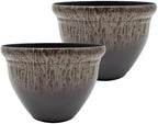 The HC Companies Pizzazz Round Planter Pot, 12 Inch, Foggy Gray, 2-Pack by TheHCCompanies