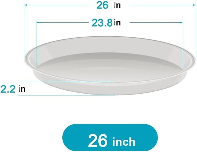 VUWEZ 6 Pack of 25 inch Plant Saucer, Plant Tray 25 Inch Round, Plant Saucers for Indoors, Plant Trays for Pots, Flower Pot Saucers, Pot Saucers for Planter 19-26" (25", Gray) - Image 2