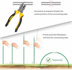 Garden Greenhouse Hoops Kit 15 Sets -2-Section Design, 8ft Grow Tunnels Poles Plant Raised Beds, 30 Pcs 4ft Solid Fiberglass Support Stakes 15 Metal Connectors -Quick Assembly No Loose Parts (Green) - Image 5